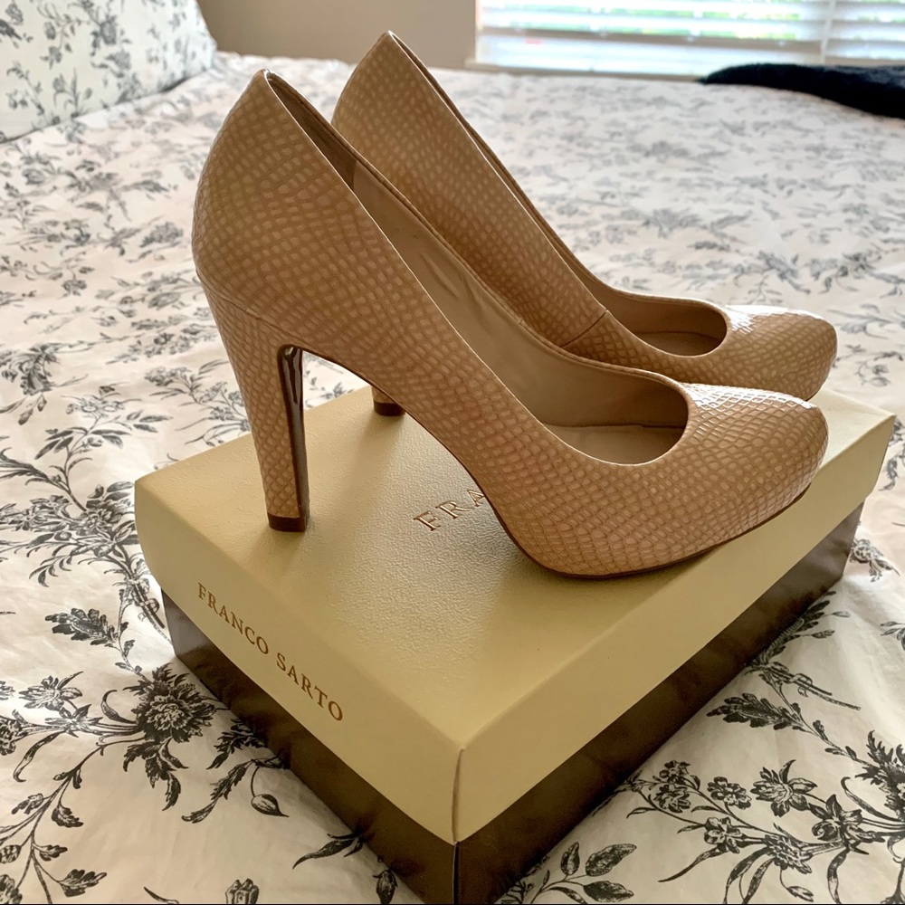 Franco Sarto Snakeskin Platform Pumps